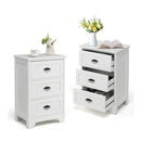 3 Drawer Vintage Bedside Table With Metal Handles