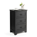 3 Drawer Vintage Bedside Table With Metal Handles