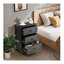 3 Drawer Vintage Bedside Table With Metal Handles