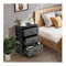 3 Drawer Vintage Bedside Table With Metal Handles
