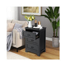 3 Drawer Vintage Bedside Table With Metal Handles