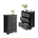 3 Drawer Vintage Bedside Table With Metal Handles