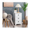 3 Drawer Vintage Bedside Table With Metal Handles