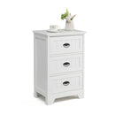3 Drawer Vintage Bedside Table With Metal Handles