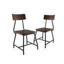 Vintage Dining Chairs Set Of 2 With Wood Metal For Cafe Kitchen