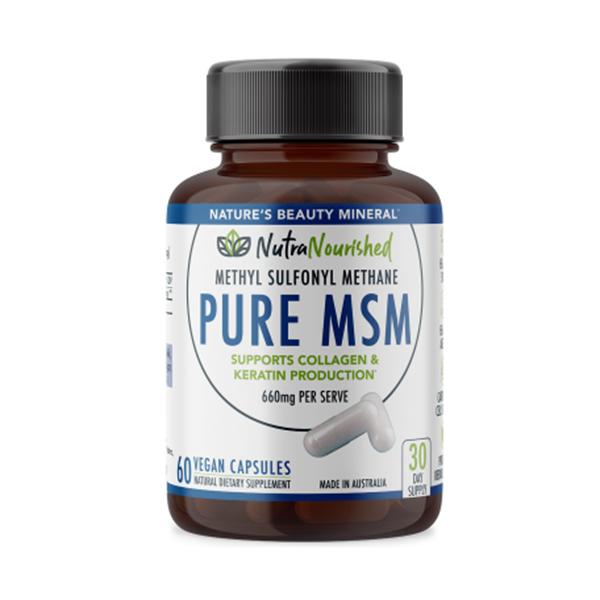 Pure MSM Capsules Methyl Sulfonyl Methane 660mg 60 Vegan Capsules 1 Month