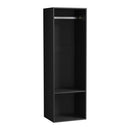 Open Wardrobe Shelf Unit 2 Shelves Hanging Rail Black