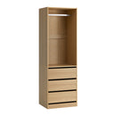 Wardrobe 3 Drawers Hanging Rail Natural