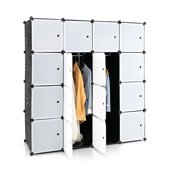 16 Cube Storage Organizer Portable Wardrobe Closet Modular Cabinet
