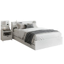 Single Bed Frame with Charging Ports and Bedside Table
