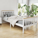 Bed Frame Single Size Wooden White PONY