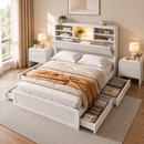 King Single Bed Frame and 2 Bedside Table Bedroom Furniture Set
