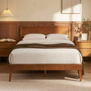 Bed Frame Queen Size Wooden Bed Base Walnut SPLAY