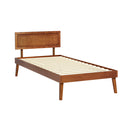 Bed Frame Single Size Wooden Bed Base Walnut Splay