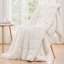 Faux Fur Weighted Blanket 2 Sided Long Pile Sherpa Reverse Cream 11KG 152 x 203cm
