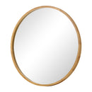 Round Wall Mounted Mirror with Wood Frame 50cm