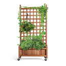 127 Cm Solid Wood Planter Bed With High Trellis