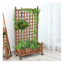 127 Cm Solid Wood Planter Bed With High Trellis