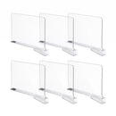 6 Pack Closet Organizers and Storage Clear Shelf Dividers
