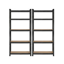 Sharptoo 2x Warehouse Storage Rack 5-tier 1.8m Black