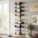 Wall Mounted Wine Rack 9 Bottles Display Storage Organizer Metal Black