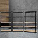 3x1.8M Garage Shelving Warehouse Rack Pallet Racking Storage Shelf Black