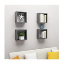 Wall Cube Shelves 4 Pcs Grey 30X15X30 Cm