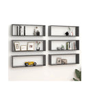 Wall Cube Shelves 6 Pcs Grey Engineered Wood