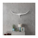 Wall Mounted Aluminium Bulls Head Decoration Silver 72 Cm
