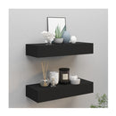 Wall Mounted Drawer Shelves 2 Pcs Black Mdf