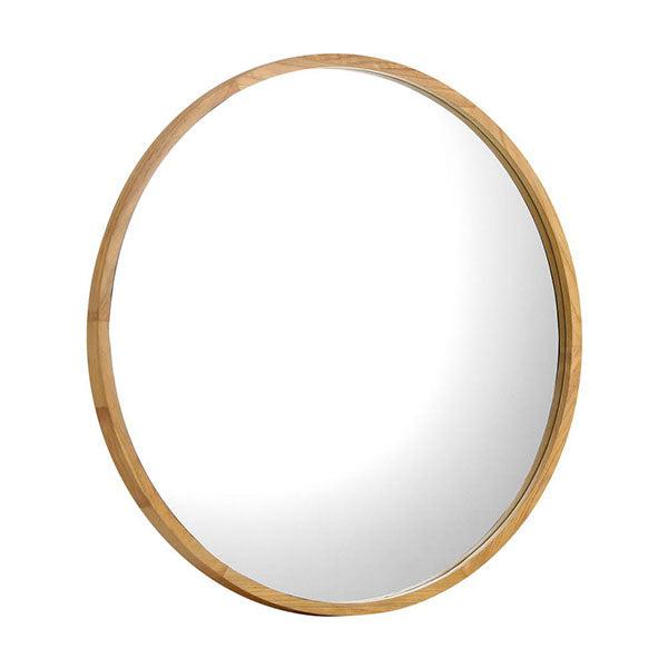 Wall Mounted Mirror With Wood Frame Round Home Furniture