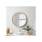 Wall Mounted Mirror With Wood Frame Round Home Furniture