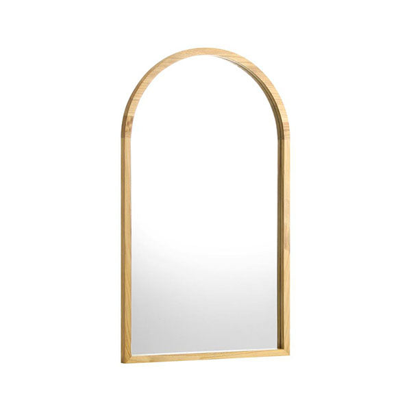 Wall Mounted Mirror Wooden Frame Arched Vanity Home Decor