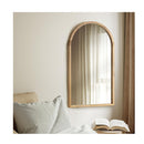 Wall Mounted Mirror Wooden Frame Arched Vanity Home Decor