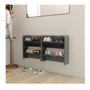 Wall Shoe Cabinets 2 Pcs High Gloss Grey 60X18X60 Cm Engineered Wood