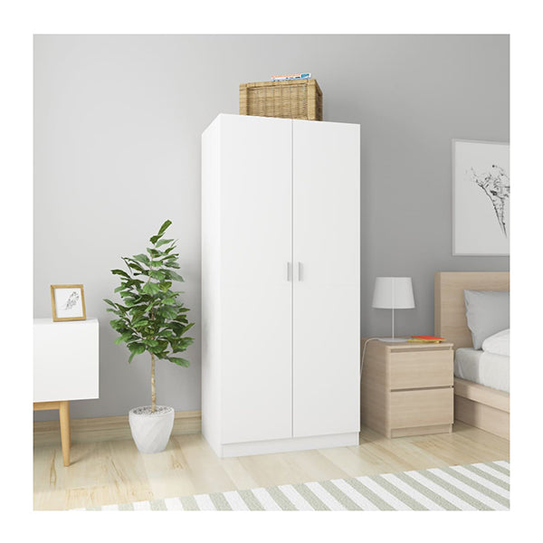 Wardrobe White 80X52X180 Cm Engineered Wood