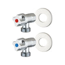 Washing Machine Turn Stop Brass 1 Pair Laundry Pin Taps Round