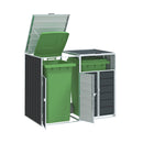 Wheelie Bin Storage For Triple Bins Grey 216X81X115 Cm Steel