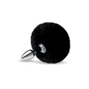 Whipsmart Furry Tales Black Bunny Tail Butt Plug Metal
