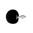 Whipsmart Furry Tales Black Bunny Tail Butt Plug Metal