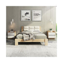 White And Natural Queen Bed