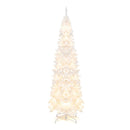 210Cm Pre Lit White Christmas Tree With 8 Lighting Modes