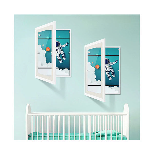 White Kids Artwork Display Frame Front Opening