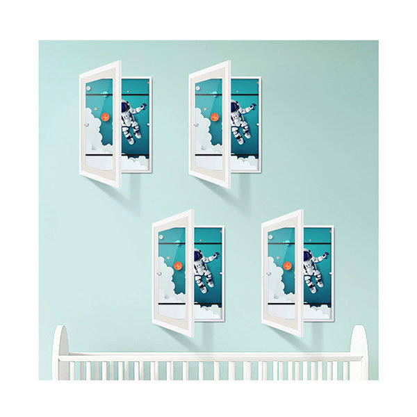 White Kids Artwork Display Frame Front Opening