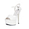 White Platform Sandal With Quick Release Strap 6In Heel Size 7