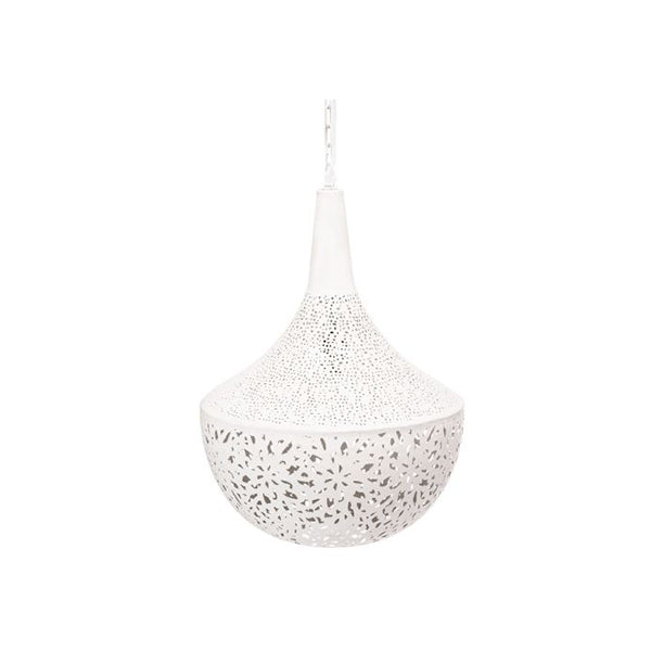 White Radiance Blossom Glow Cone Pendant Light Floral Etch Design