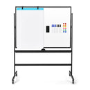 Mobile Magnetic Reversible Whiteboard With Adjustable Height