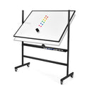 Mobile Magnetic Reversible Whiteboard With Adjustable Height