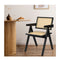 1X Black Wicker Armchair Dining Chair