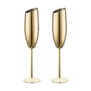 Gold Champagne Glass Cocktail Glasses Cups 2Pcs Kit Stainless Steel